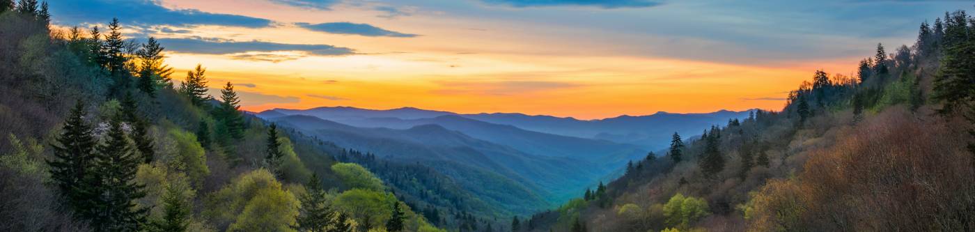 sunset in the smoky mountains