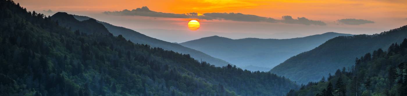 sunset in the Smoky Mountains